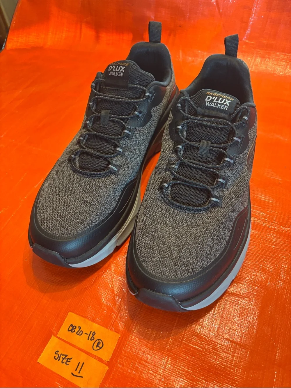 Skechers D'LUX Walker Men's Charcoal and Black Athletic Sneakers